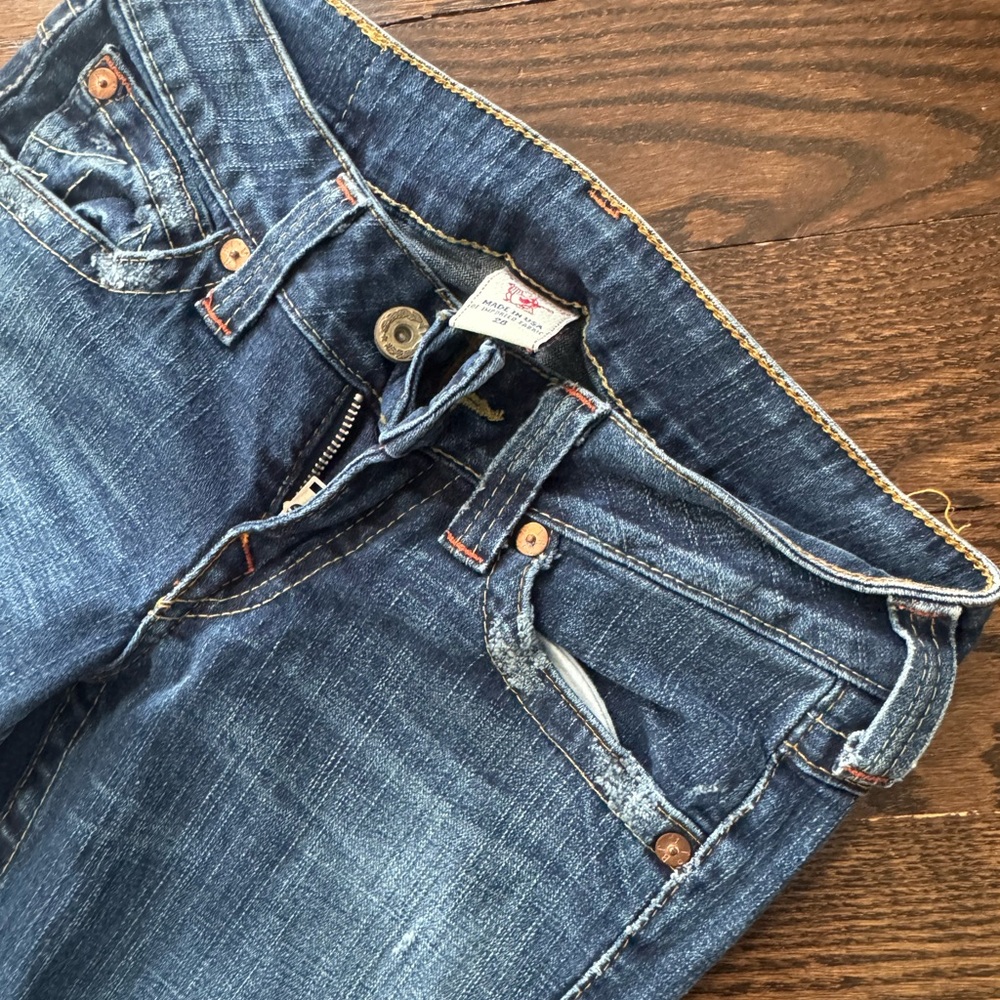 True Religion Blue Skinny Jeans Low Rise Denim